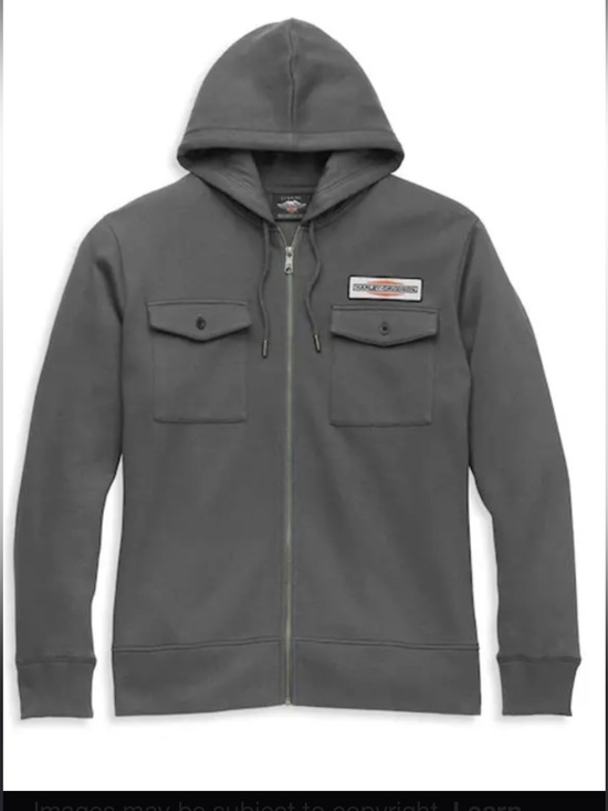 Harley-Davidson Other - Harley Davidson Men’s Stacked Logo Chest Pocket Zip Front Jacket/Hoodie size XL